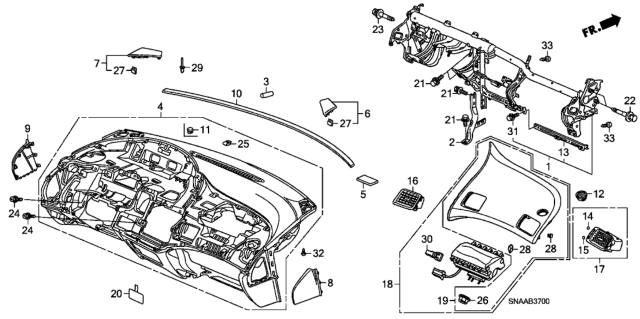 2009 Honda Civic Instrument Panel Diagram