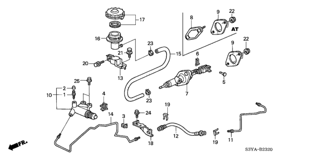 2005 Honda Insight Clutch Master Cylinder Diagram