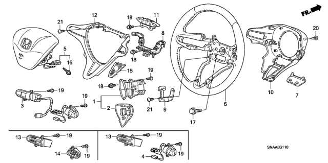 2009 Honda Civic Switch Assembly, Cruise & Audio &Navigation Diagram for 36770-SNH-A81