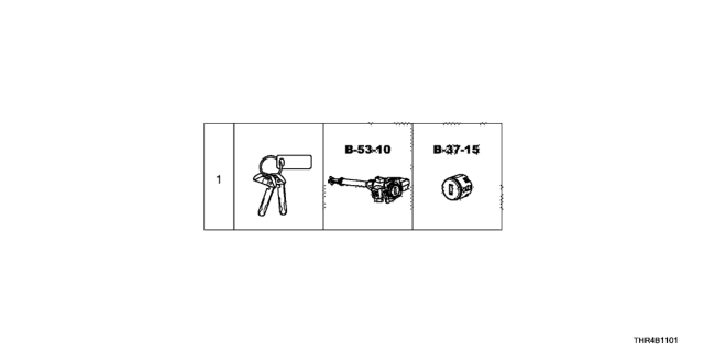 2018 Honda Odyssey 5 Door LX KA 9AT Key Cylinder Set Diagram
