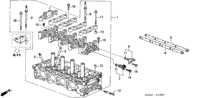 2004 Honda Accord Cylinder Head (L4) Diagram