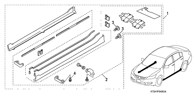 2017 Honda Accord 4 Door EX KA CVT Side Underbody Spoiler Diagram