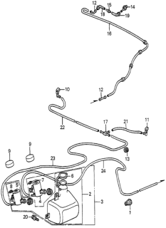 1985 Honda Accord Nozzle Assembly, Rear Washer Diagram for 38570-SA5-013