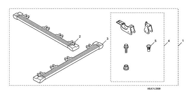 2009 Honda Ridgeline 4 Door RTS KA 5AT Side Steps (Square Type) Diagram