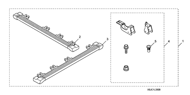 2010 Honda Ridgeline Step Comp L., Side Diagram for 08L33-SJC-100B2