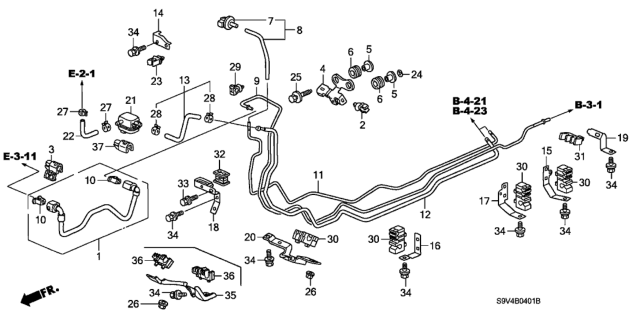 2007 Honda Pilot Tube A, Purge Diagram for 36167-RCA-A00