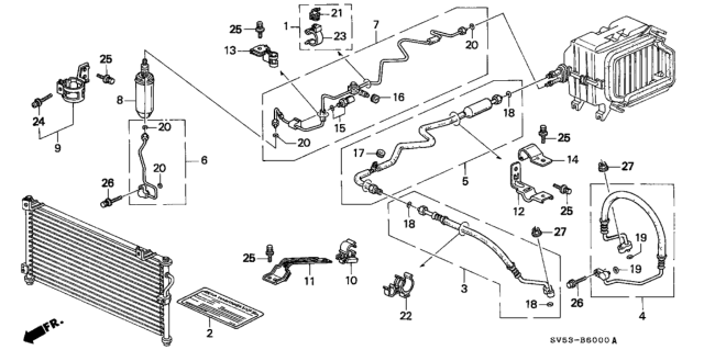 1994 Honda Accord Hose, Suction Diagram for 80311-SV1-A21