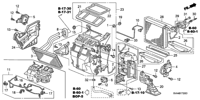 2006 Honda Civic Evaporator Diagram for 80211-SVA-A01