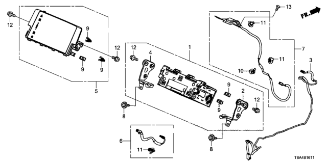 2016 Honda Civic Display Assy,Ctr Diagram for 39710-TBA-305