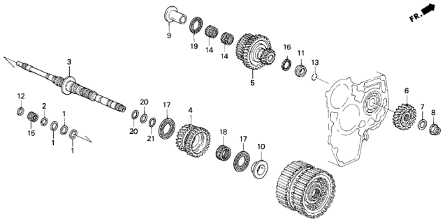 1996 Honda Odyssey AT Mainshaft (2.2L) Diagram