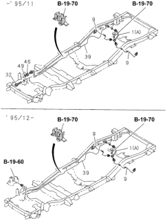 1995 Honda Passport Brake Piping Oil (Rear Chassis) Diagram