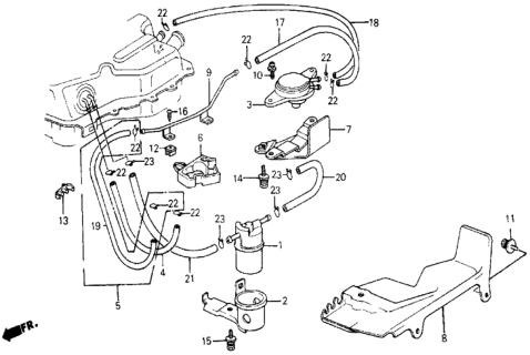 1984 Honda Civic Protector, Fuel Tube Diagram for 17729-SB6-000