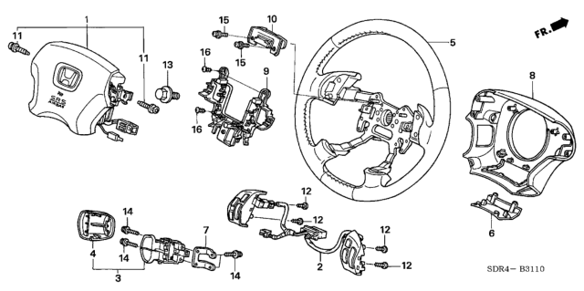 2006 Honda Accord Hybrid Module Assembly, Driver (Graphite Black) Diagram for 77810-SDB-A60ZA