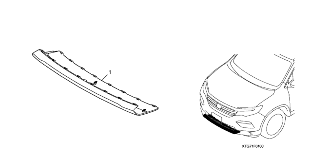 2021 Honda Pilot Front Lower Bumper Garnish (Skid) Diagram