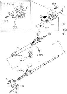 1995 Honda Passport Column, Steering Diagram for 8-97078-229-0