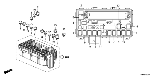 2012 Honda Odyssey Control Unit (Engine Room) Diagram 2