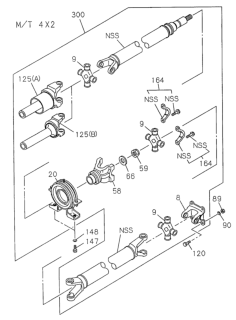 1994 Honda Passport Rear Propeller Shaft (4X2) Diagram