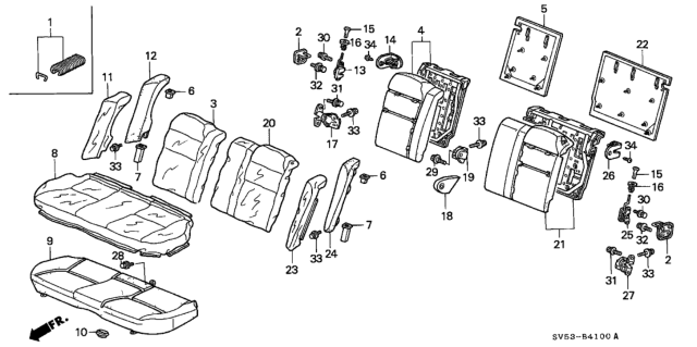 1996 Honda Accord Rear Seat Diagram