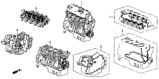 1994 Honda Civic Gasket Kit - Engine Assy.  - Transmission Assy. Diagram