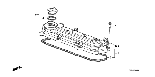 2010 Honda Fit Cover, Cylinder Head Diagram for 12310-RB0-003