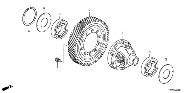 2020 Honda Accord Hybrid AT Differential Diagram