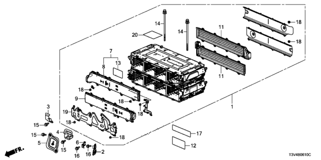 2014 Honda Accord Duct, Battery Outlet Diagram for 1J620-5K0-003