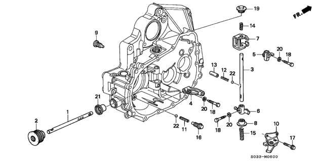 1998 Honda Civic 3 Door DX KA 5MT MT Shift Rod - Shift Holder Diagram