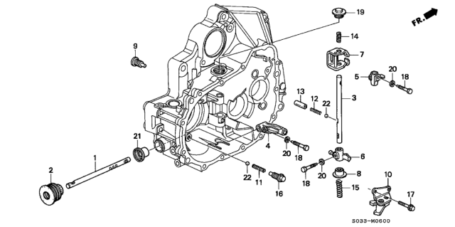 1998 Honda Civic MT Shift Rod - Shift Holder Diagram