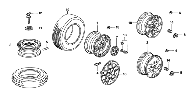 2005 Honda Element Disk, Wheel (16X6 1/2Jj) (Topy) Diagram for 42700-SCV-A40