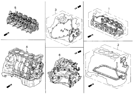 1995 Honda Odyssey General Assy., Cylinder Block Diagram for 10002-P1E-A00