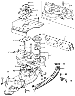 1981 Honda Civic Carburetor Insulator  - Manifold Diagram