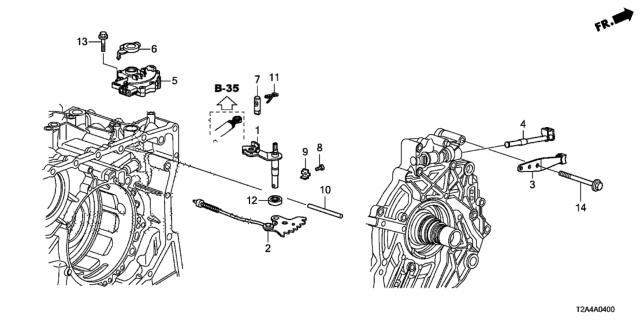2014 Honda Accord AT Control Shaft - Position Sensor (L4) Diagram