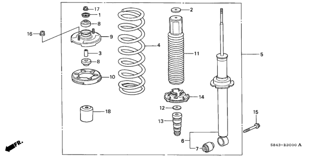 1998 Honda Accord Rear Shock Absorber Diagram