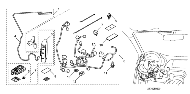 2018 Honda HR-V Control Unit, Remote Stater Diagram for 08E91-T2A-1M002