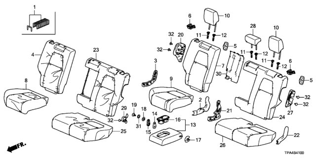 2020 Honda CR-V Hybrid Trim Cover R (Cashmere Ivory) Diagram for 82121-TPG-A51ZA