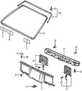 1982 Honda Accord Lid, R. RR. Panel *R31L* (PROPER RED) Diagram for 83824-SA5-010ZP