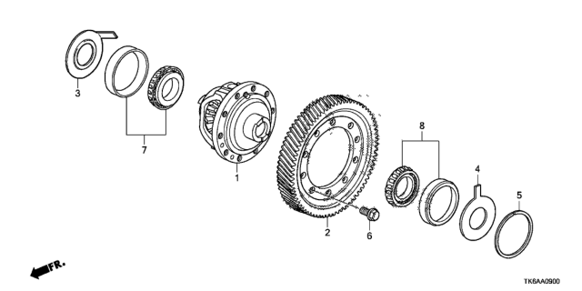 2013 Honda Fit Gear, Final Driven Diagram for 41233-RG0-000