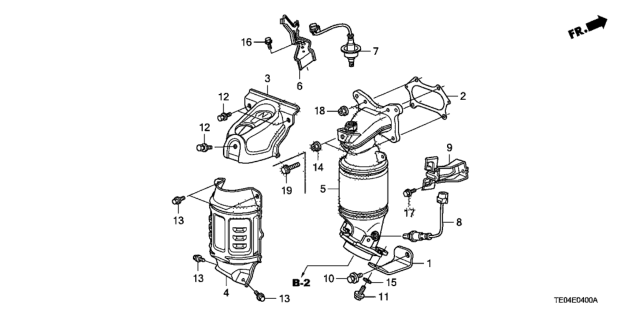 2010 Honda Accord Converter, Primary Diagram for 18190-R40-A00