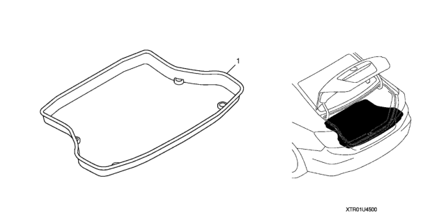 2013 Honda Civic 4 Door SI (HPT) KA 6MT Trunk Tray Diagram