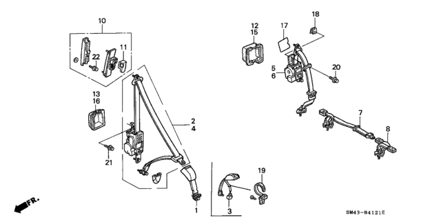 1992 Honda Accord Outer Set, Left Front Seat Belt (Silky Ivory) Diagram for 04818-SM1-A02ZD