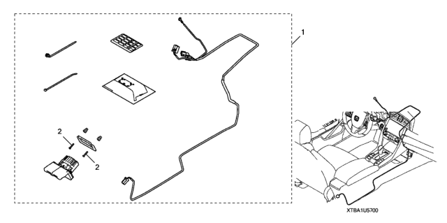 2020 Honda Civic 4 Door EX (TURBO) KA CVT USB Charger Port (Rear) Diagram