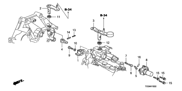 2008 Honda Accord 2 Door EXL-V6 KL 6MT MT Shift Lever (V6) Diagram