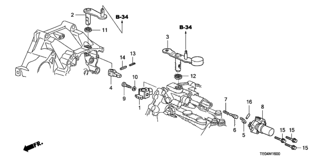 2008 Honda Accord MT Shift Lever (V6) Diagram