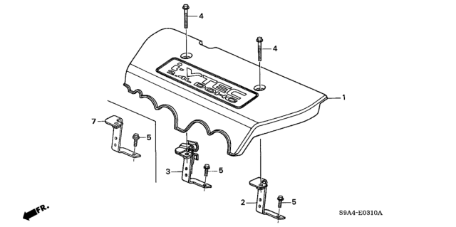 2002 Honda CR-V Stay, Engine Cover Diagram for 17122-PNC-J00