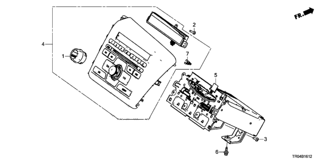 2012 Honda Civic Tuner Panel Assy Diagram for 39100-TR0-A01RM