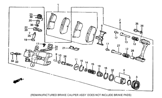 1985 Honda Prelude Caliper Assembly, Left Rear Diagram for 43230-SB0-983