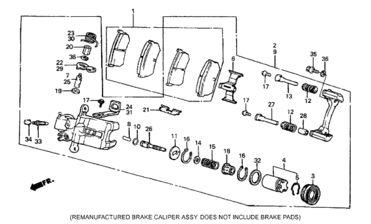 1987 Honda Prelude 2 Door DX KA 5MT Rear Brake Caliper Diagram
