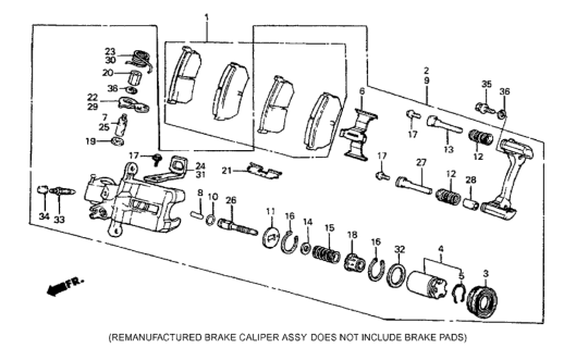 1987 Honda Prelude Rear Brake Caliper Diagram