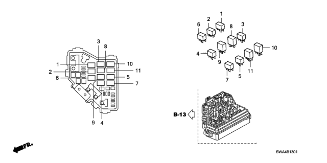 2007 Honda CR-V 5 Door EX (4WD) KA 5AT Control Unit (Engine Room) Diagram 2