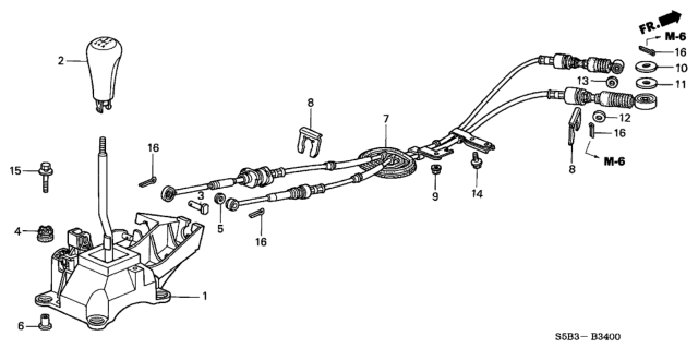 2003 Honda Civic Shift Lever Diagram